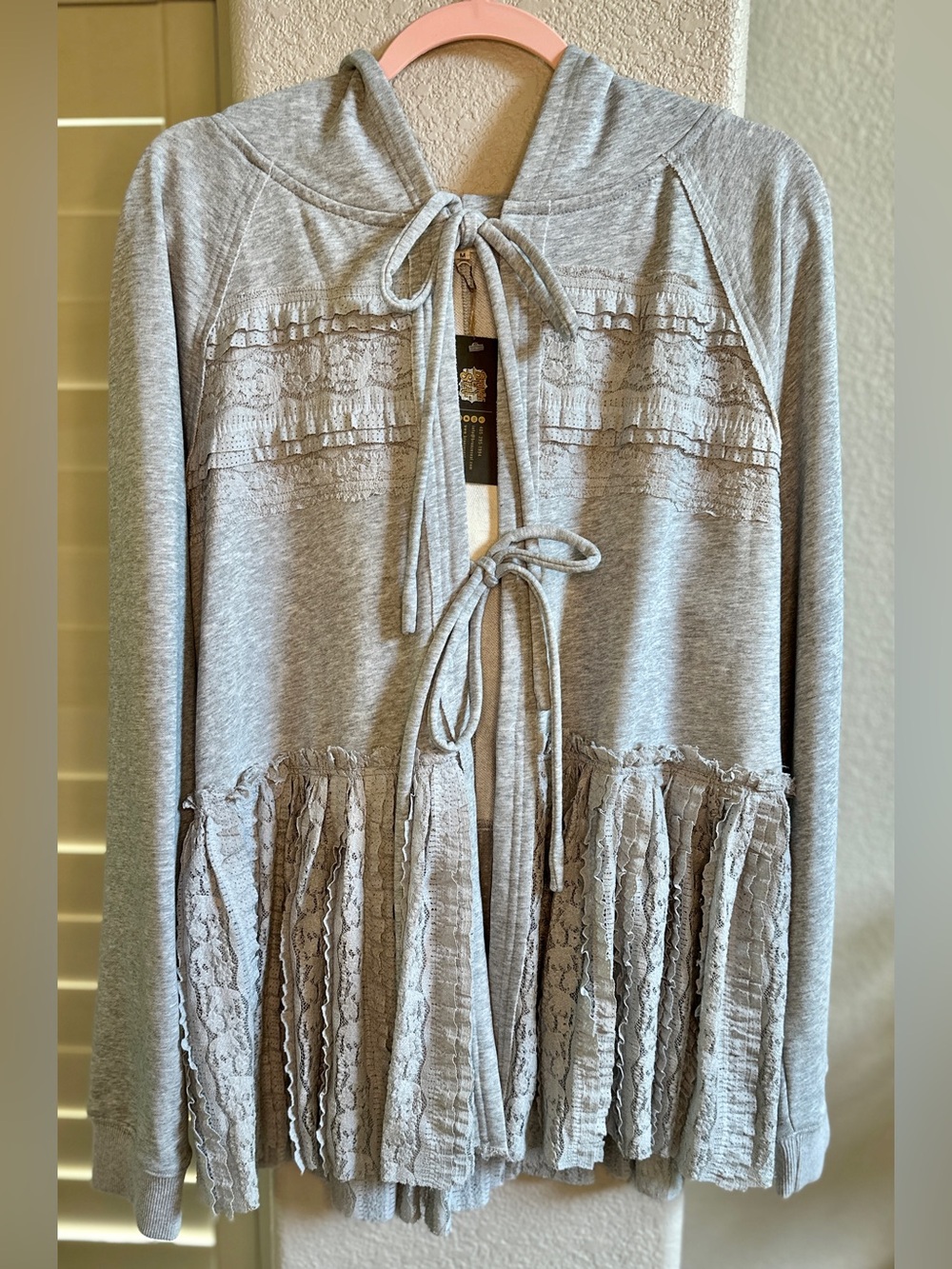 NWT Gray Ruffle Boutique Sweater - Size M